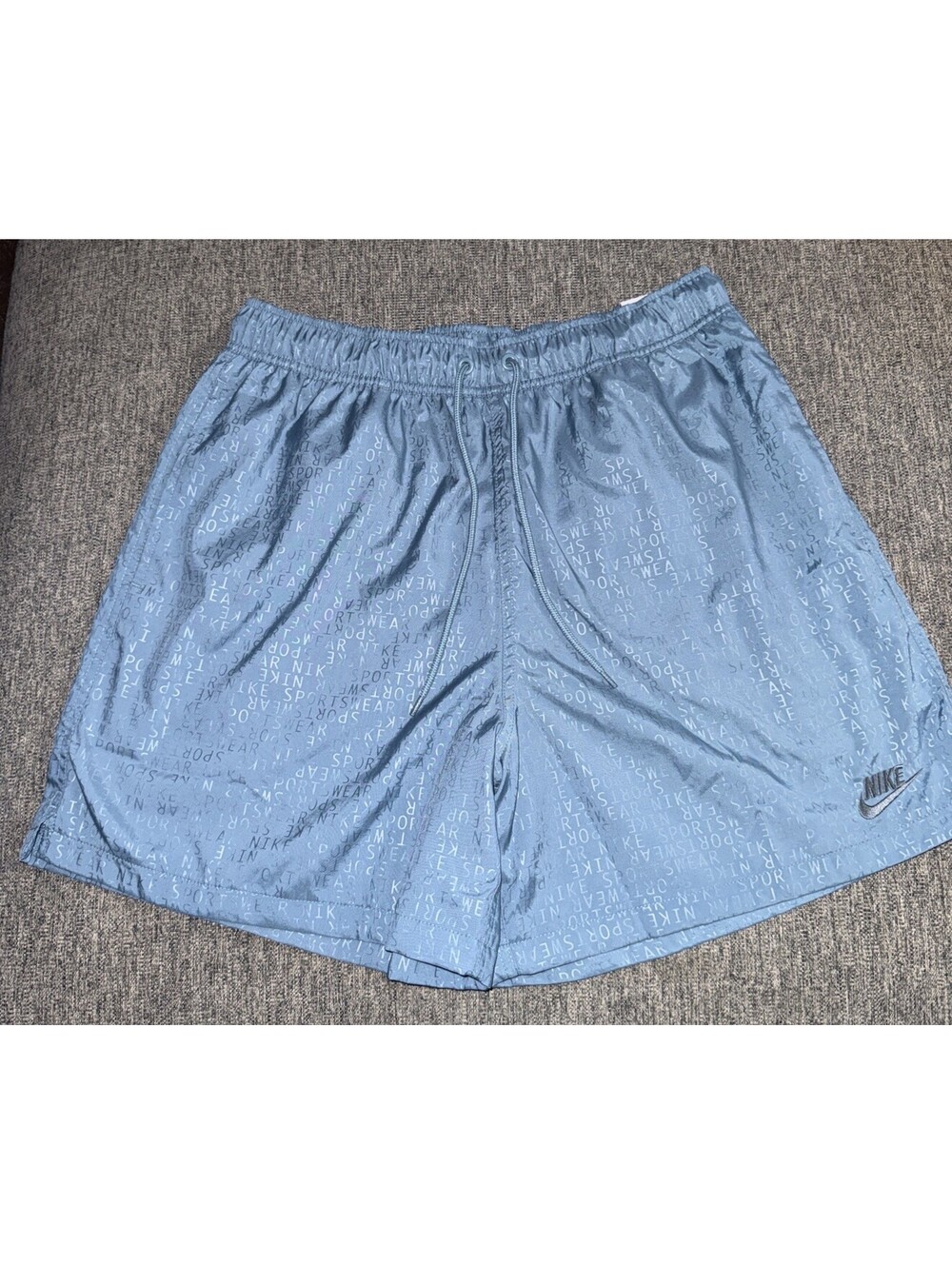 Nike Club Flow Monogram Smokey Blue Shorts Men’s Large HV4609-006 New w/Tags